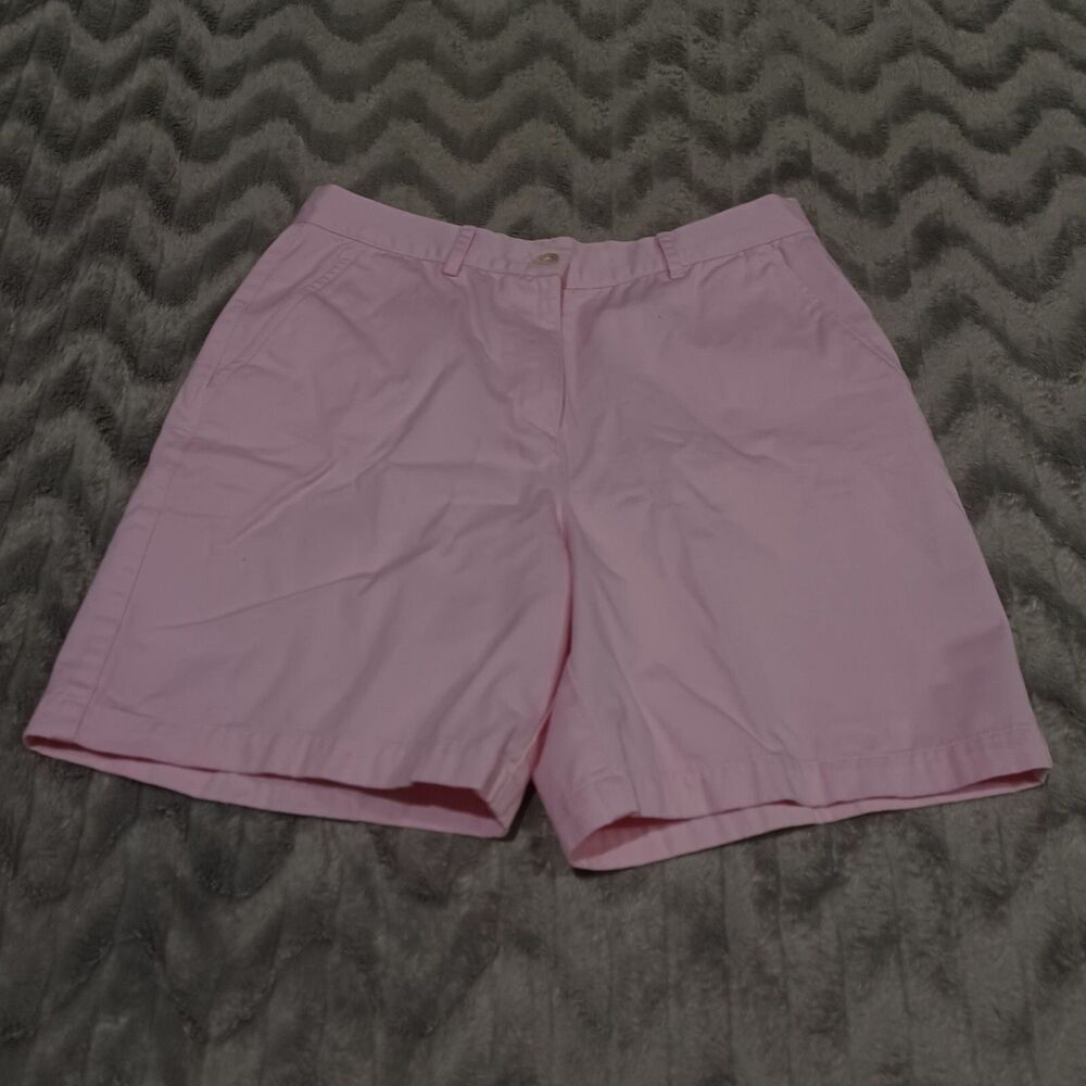 Ralph Lauren Womens Size 8 Pink Flat Front 100% Cotton Chino Shorts